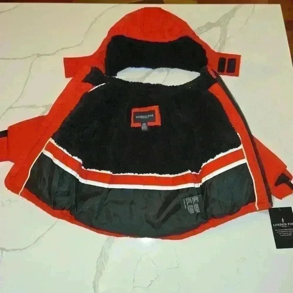 NWT London Fog Toddler Detachable Hooded Winter Jacket Red Size 24 M - Picture 4 of 12